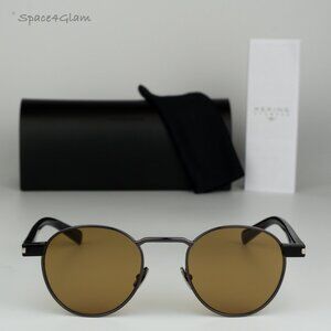 BRAND NEW Saint Laurent SL707 003 Grey Havana Nicotine Oval Unisex Sunglasses